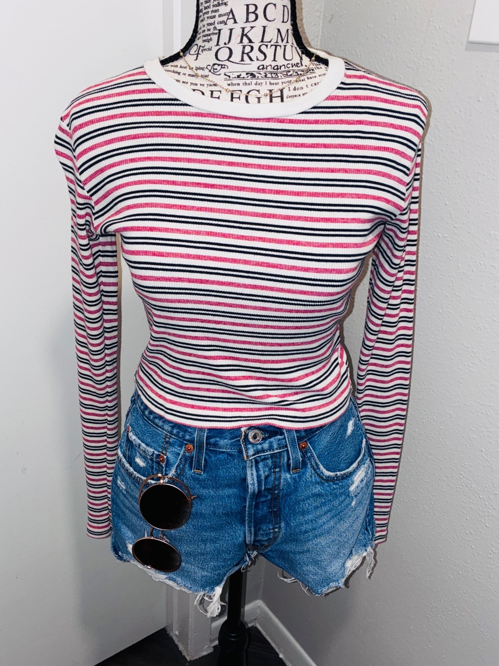 Brandy Melville long-sleeve striped top